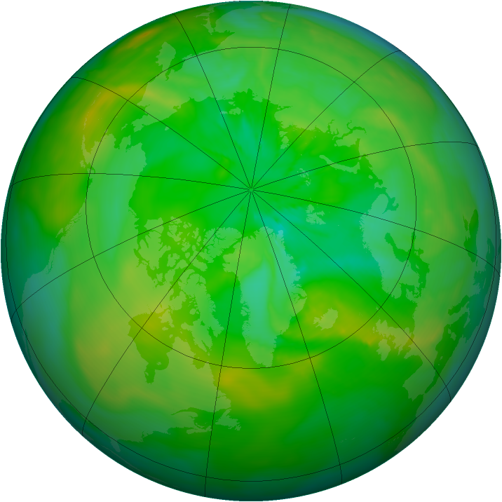 Arctic ozone map for 08 July 2014